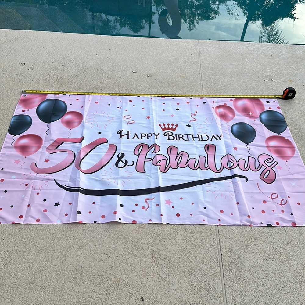 50 and Fabulous Birthday banner 72 inches long